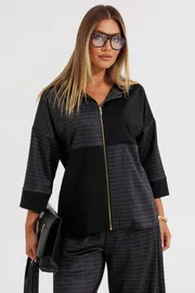 Garnitur Anastasia #1393 grafit (print kletka)