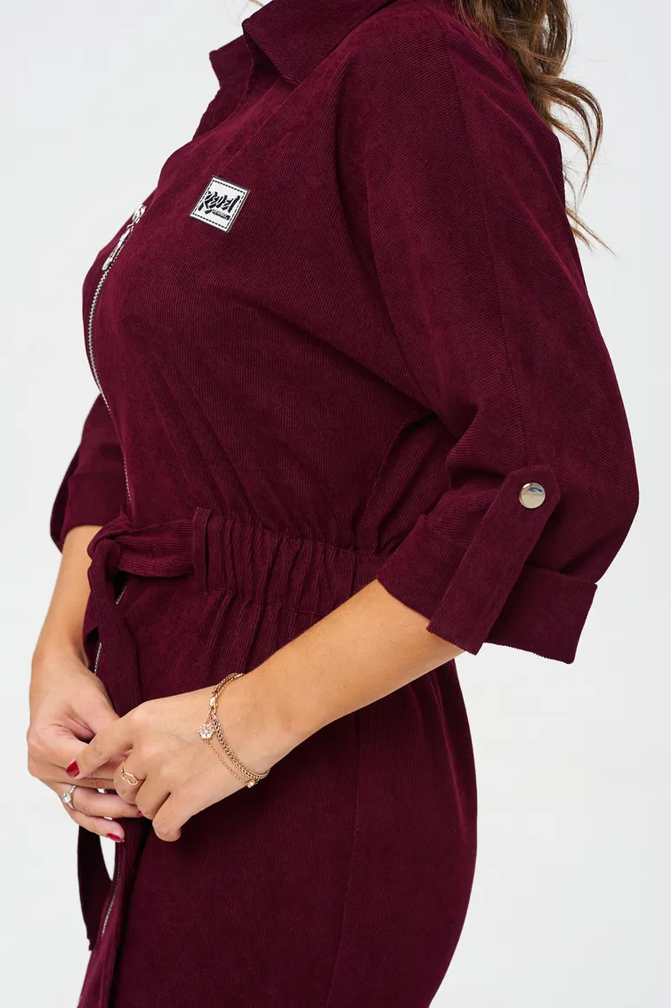 Sukienka VI ORO #VR-1145-4 marsala