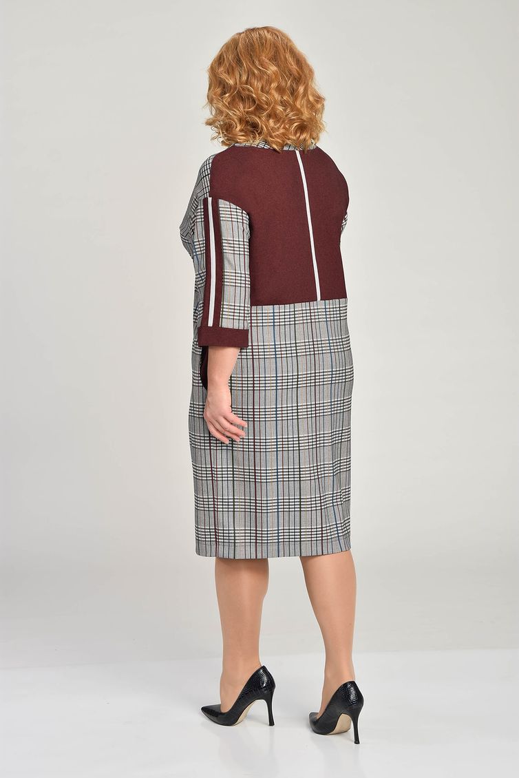 Sukienka Lady Style Classic Outlet #1550 bordo+ser kl