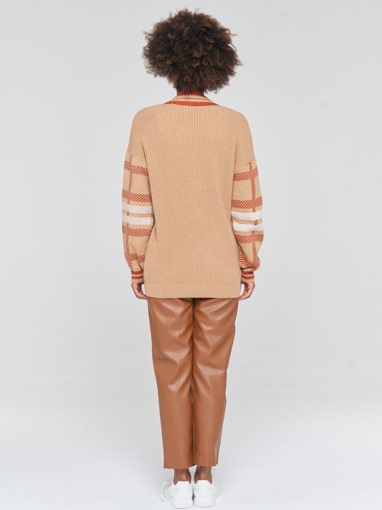 Джемперы, кардиганы, жакеты Newvay арт. BY202-14031 ириска тоффи/кленовый сироп/бел