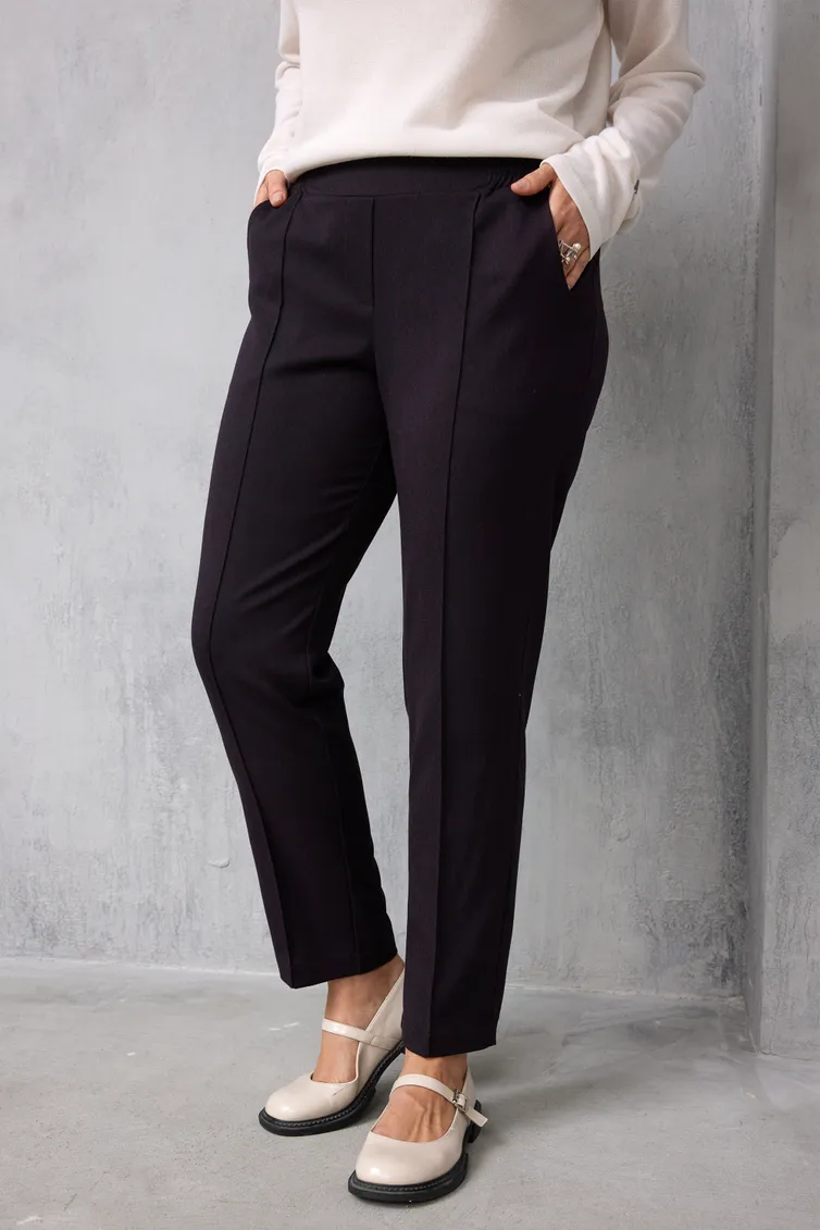 Брюки BegiModa арт. 6078 чёрный баклажан