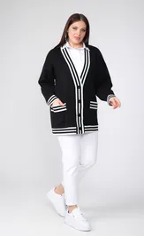 Sweter BONADI 1884 cherno-belyj