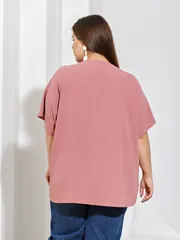 Bluzka DORA plus #0250-1 rozovaya pudra