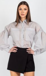 Blouse VIZAVI 745 sero‑golubaya poloska