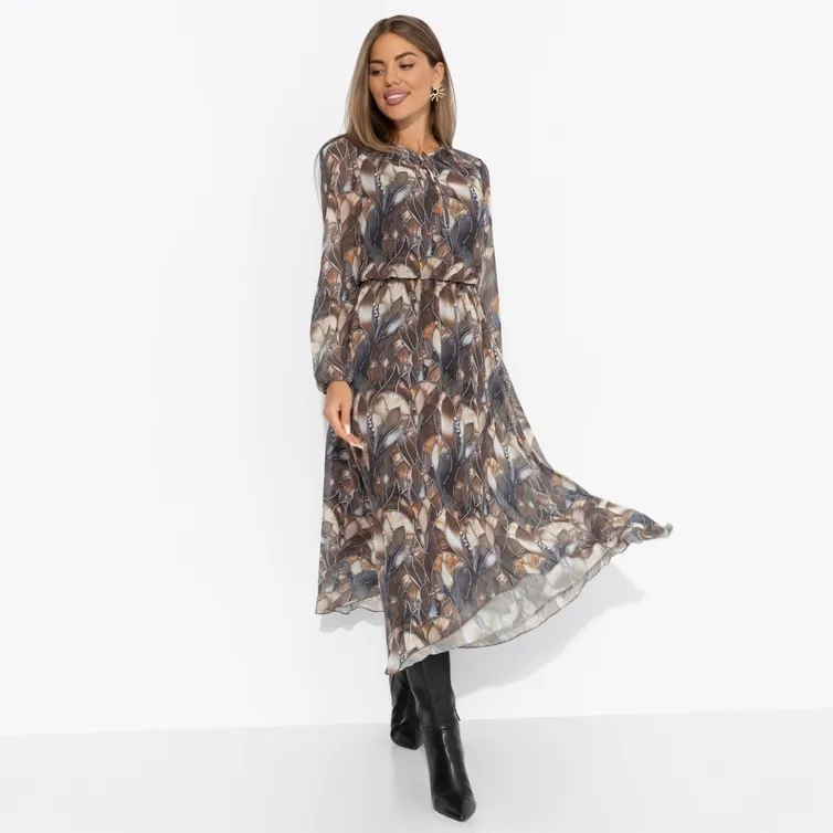Dress CHARUTTI #Letyashhie mgnoveniya (brown)