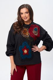 Джемпер GIZART арт. 15345 син бордо беж