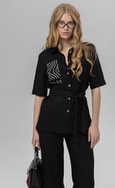 Блузка Romgil РТ0150-ЛЕ4 черный