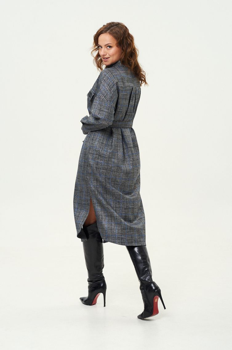 Платье GIZART арт. 5323 люрекс син клетка