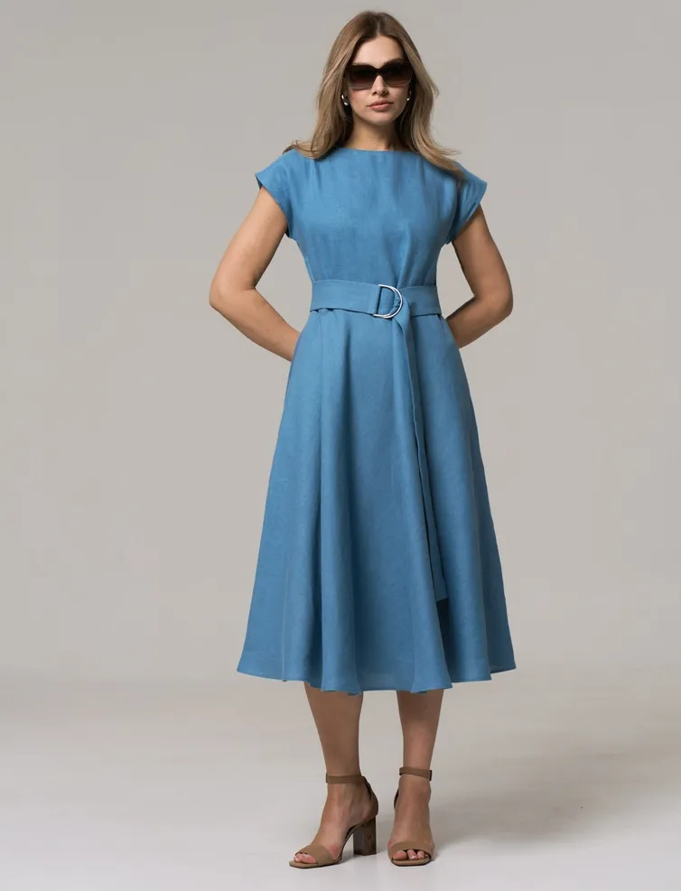 Sukienka Alta Moda #1010-2 goluboj
