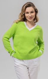 Джемпер Romgil РВ0157-ХЛ2 салатовый, белый