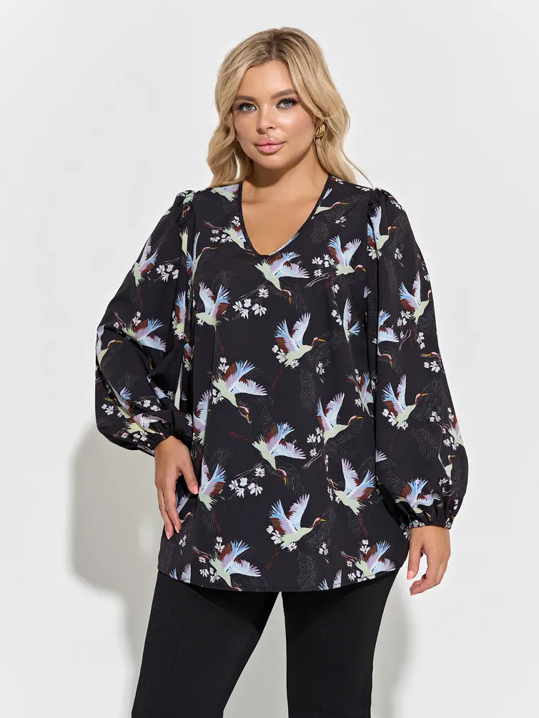 Bluzka DORA plus #0059-26 chernyj grafit