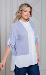 Блузка NOVITA 1472 голубая полоска