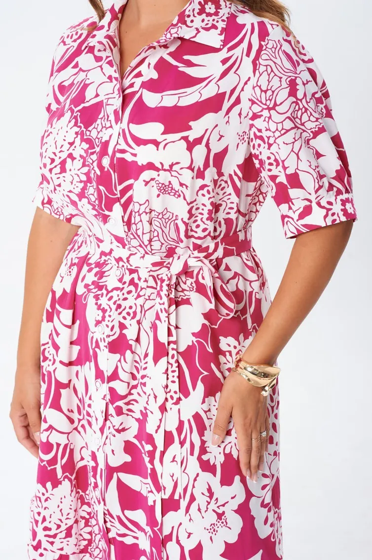 Dress GIZART #5126/2 fuksiya cvety