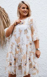 Dress Anastasia 1103 plate molochnyj (print cvety)