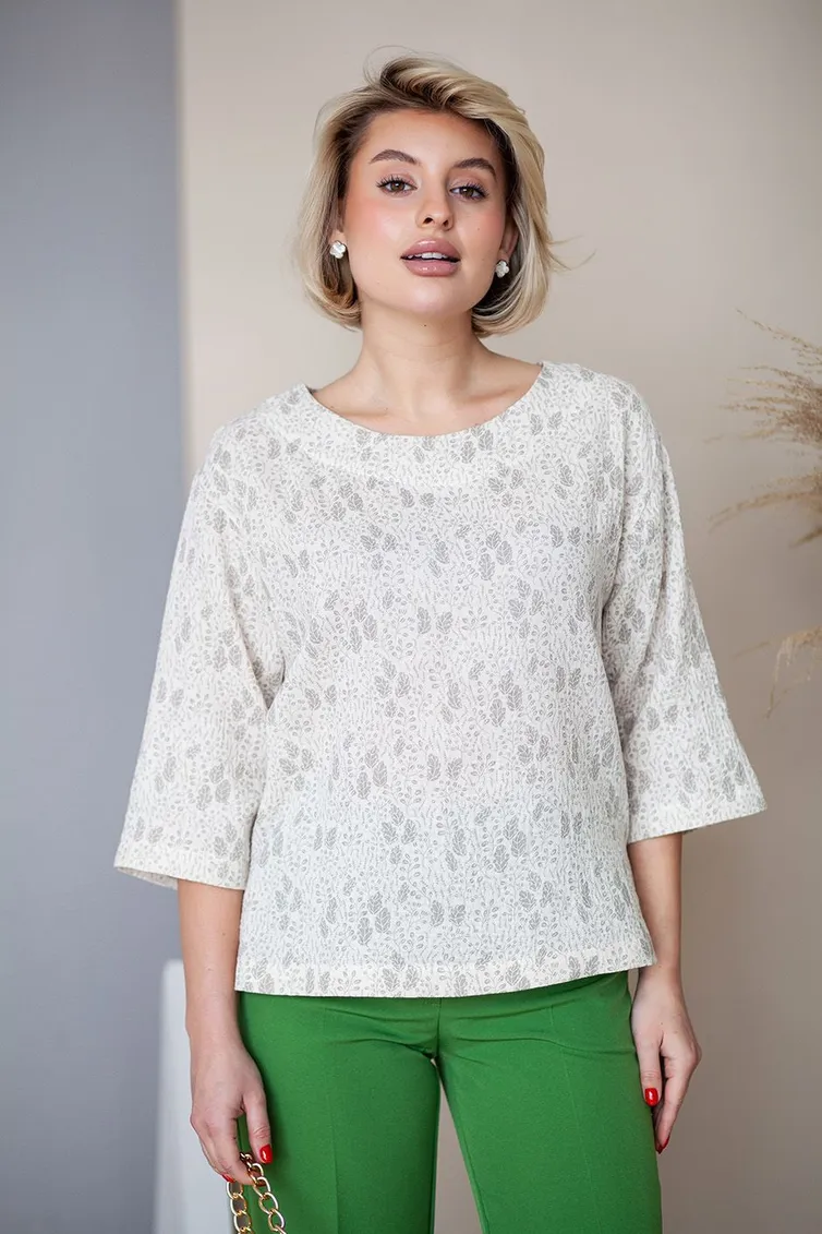 Blouse TOOK A LOOK & Angelika #TB-43m vetochki na bezhevom