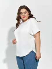 Bluzka DORA plus #0250-1 belyj