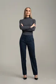 Trousers MARIKA #440/2 t. sinij v polosku