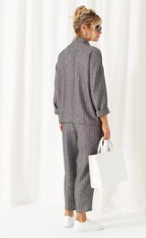 Suit Beautiful & Free 6459 poloska grafit