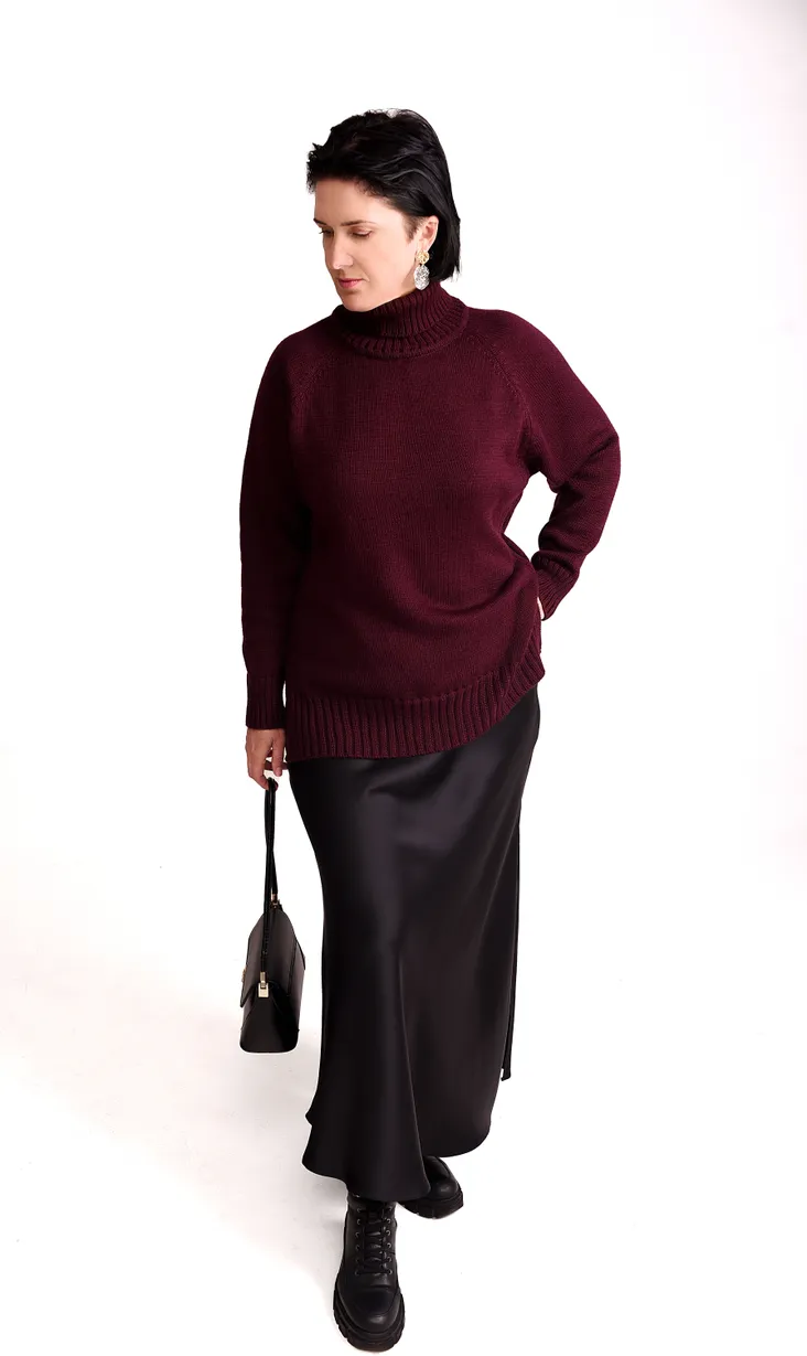 Sweter Romgil #RV0124-ShE5 temno-bordovyj