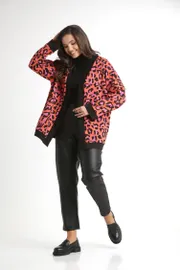 Sweter Ladis Line #1528 rozovyj leo