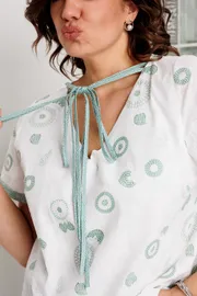 Blouse BegiModa #4164 shalfej na belom