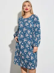 Sukienka DORA plus #0277-1s morskaya glubina