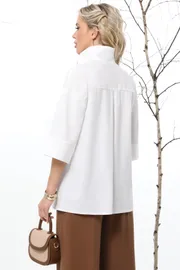 Bluzka DS Trend #B-1825-0069-05 (belaya s V-obraznym vyrezom)