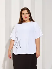 Bluzka DORA plus #0250-1 belyj