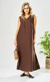 Dress Ava fashion M-210 korichnevyj