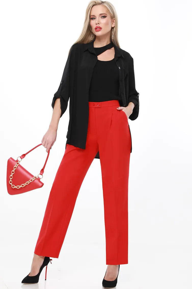 Spodnie DS Trend #Br-0227 (Lyubimaya klassika, red)