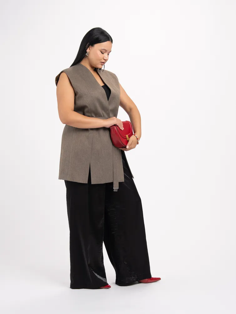 Kamizelka FASHION CENTRE #Pv-3841/Korichnevyj melanzh