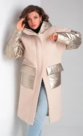Пальто BARBARA B204 бежевый+золото