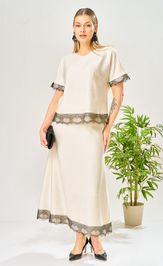 Костюм Ava fashion М-196 молочный-шампанское