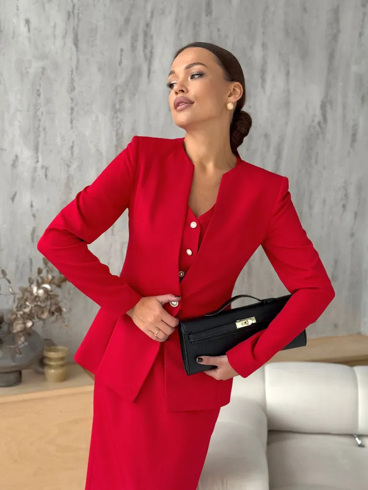 Suit Dilana Vip #2106 kostyum krasnyj
