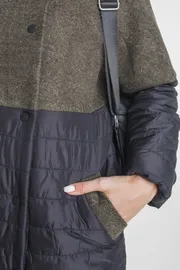 Пальто Elletto Life арт. 3360 хаки/черн