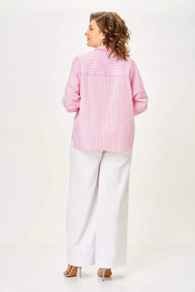 Bluzka Michel Chic #798 poloska rozovaya