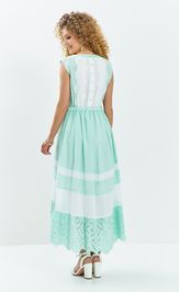 Платье Евромода 712 мятный-белый