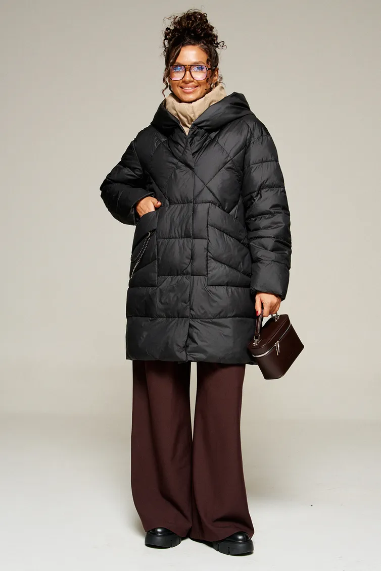 Coat Beautiful & Free #8010 chernyj