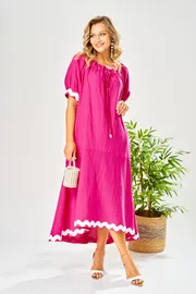 Dress Ava fashion #M-212 fuksiya