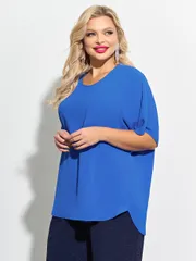 Bluzka DORA plus #0250-1 sinij persidskij