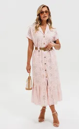 Sukienka Verita moda N-2459.1 pudra
