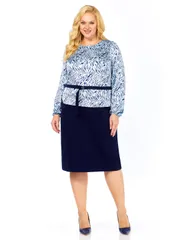 Sukienka Linia L #B-2087 temno-sin