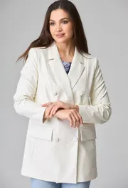 Żakiet BelElStyle #848-263 ekokozha molochnyj