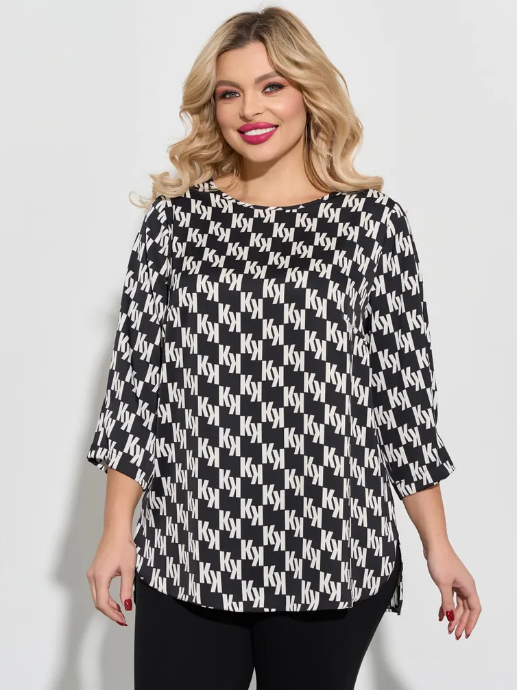 Bluzka DORA plus #0220-1 chernyj sapfir