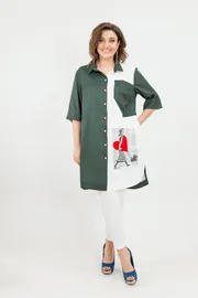Zestaw SandyNA #13591 xaki+belyj