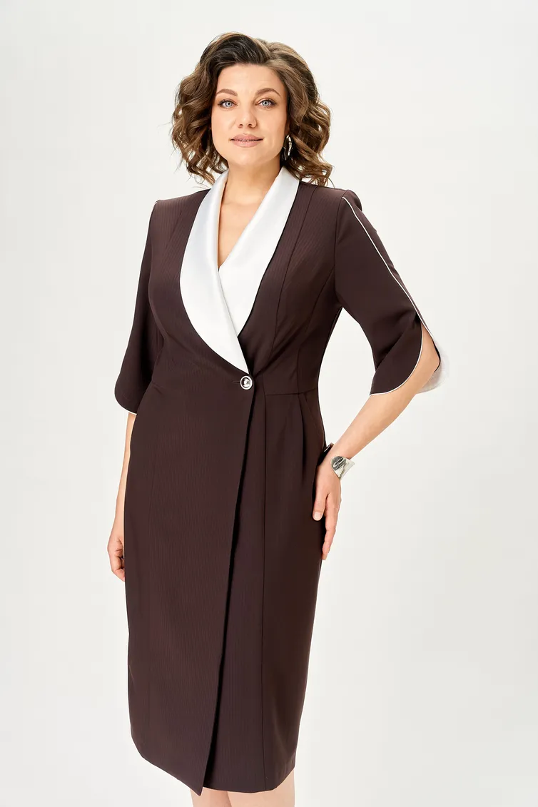 Sukienka Anastasia MAK #1308 korichnevyj