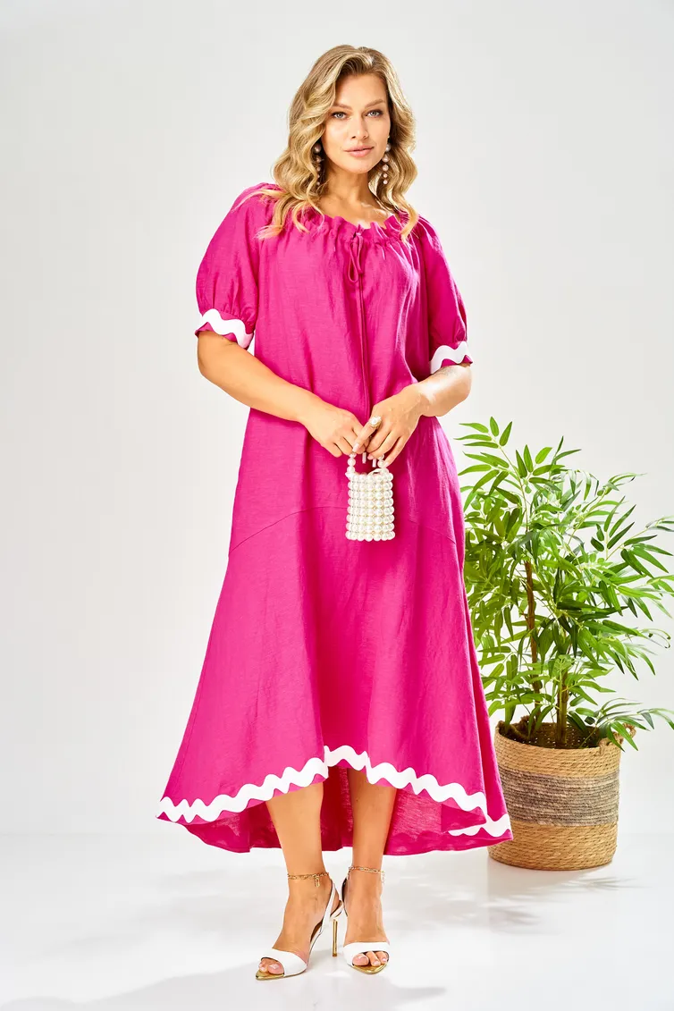 Dress Ava fashion #M-212 fuksiya