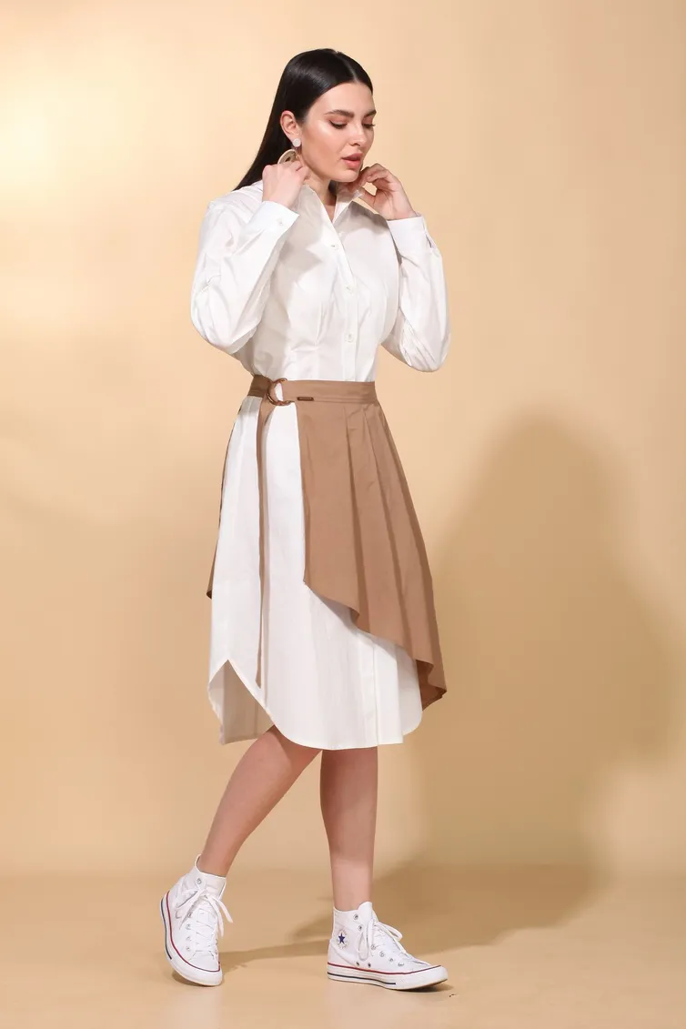 Garnitury damskie Vilena-fashion #716 molochnyj+bezhevyj