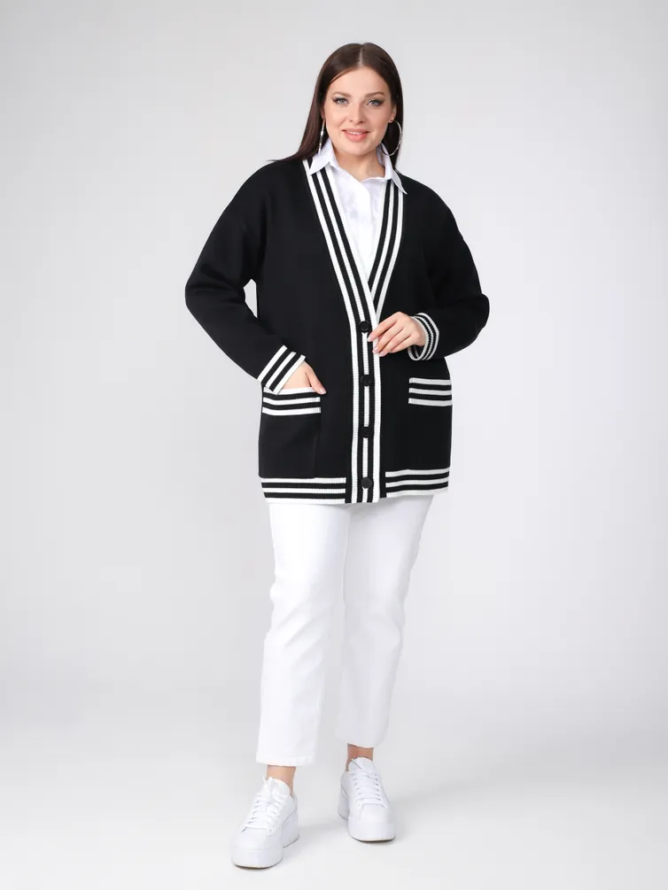 Sweter BONADI #1884 cherno-belyj