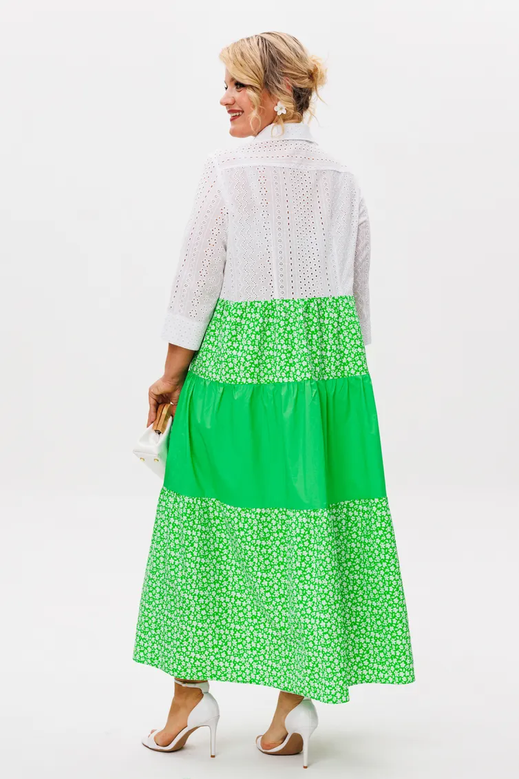 Sukienka Anastasia #1231 belyj/zelenyj